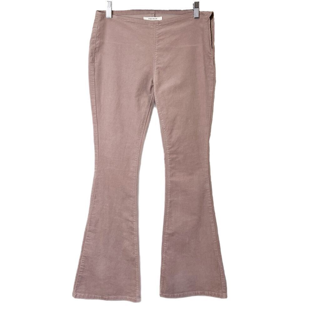 Pacsun Women's Corduroy Pants Size 26 Mauve Pink Low Rise Flare Leg Retro Y2K